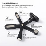 Magnetic Nail Art Tool 6-in-1 for Glitter Effect Manicure Design