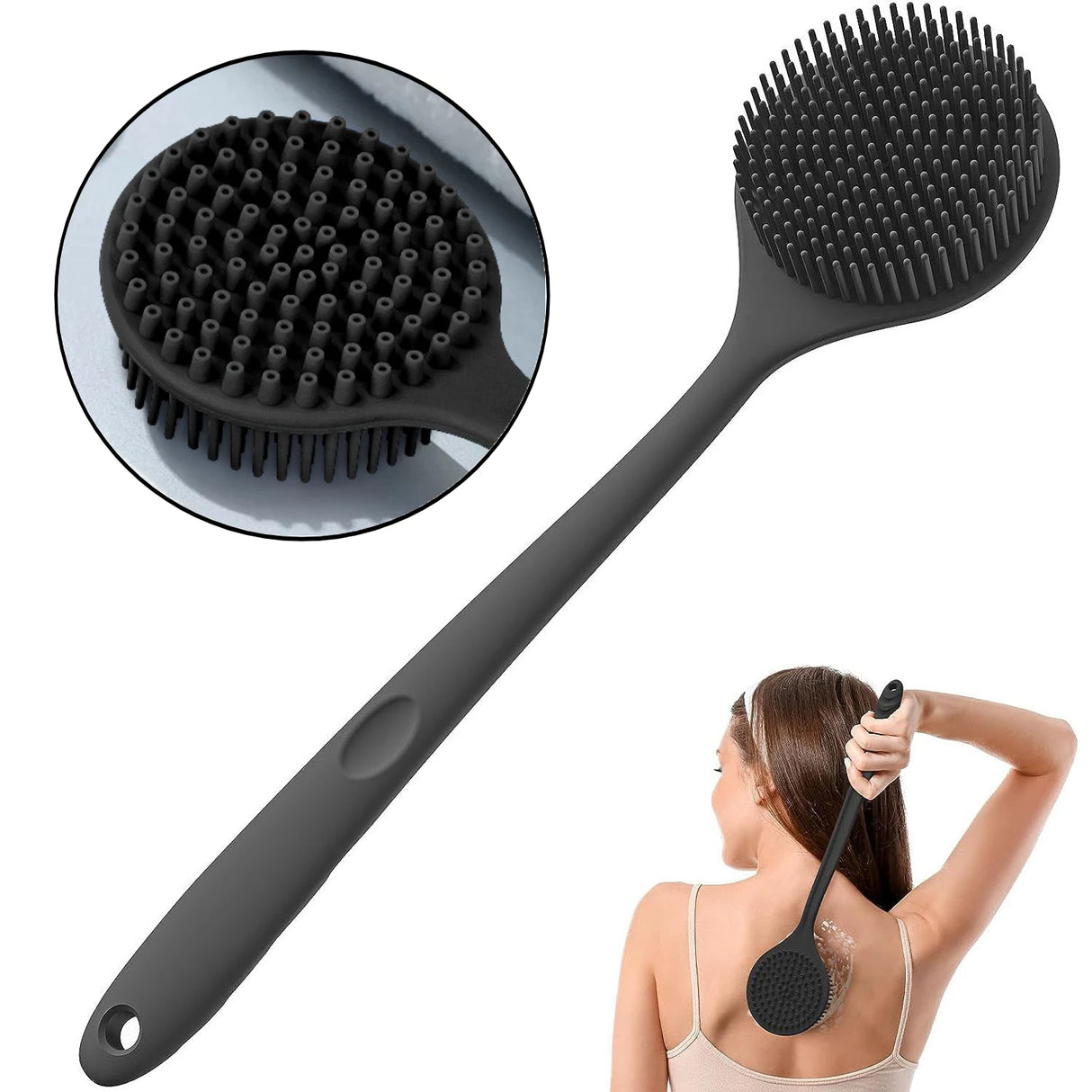 Soft Bath Brush Exfoliating Shower Sponge Long Handle Skin Massager