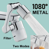 Metal Faucet Extender with Filter and 2 Modes, Swivel Sprayer Head