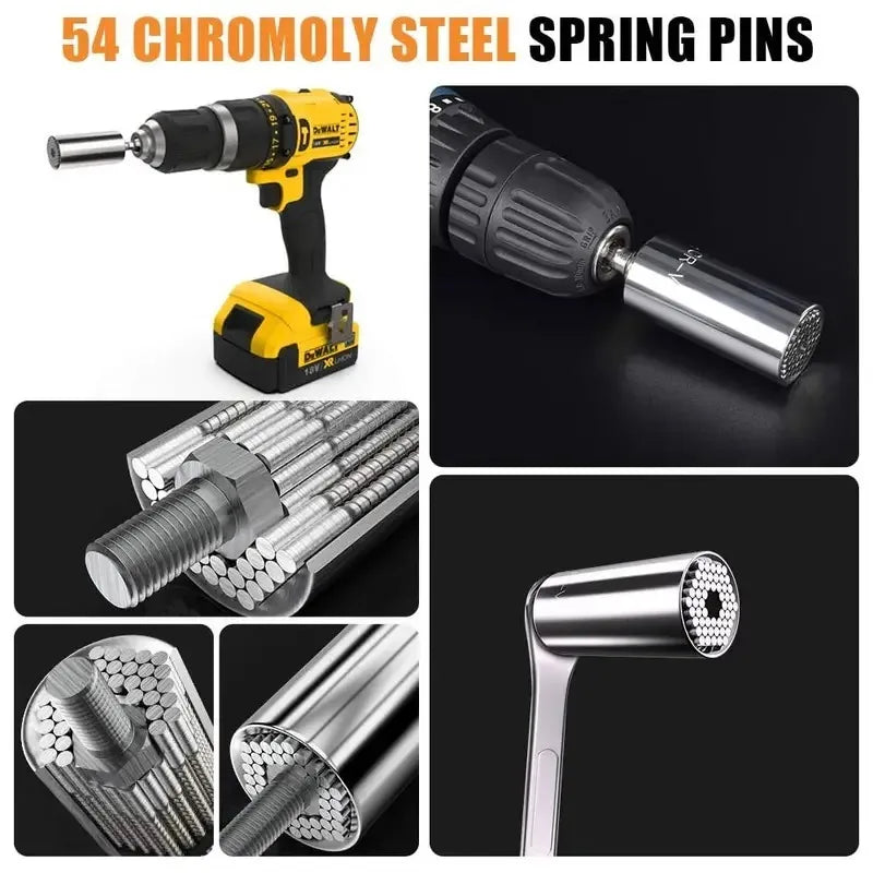 Universal Socket Wrench Set 7-19mm Power Drill Adapter Multi Tool