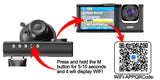 1080P Dash Cam WiFi Front & Rear Camera with Night Vision for Cars