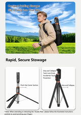 Selfie Stick Tripod 1.7m with Dual Fill Lights & Bluetooth Remote