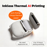 Wireless Bluetooth Mini Printer for iPhone and Android, Inkless Thermal Printing