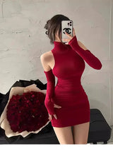 High Neck Bodycon Dress for Women | Pleated Bottom | Summer Fashion