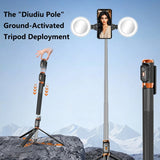 Selfie Stick Tripod 1.7m with Dual Fill Lights & Bluetooth Remote