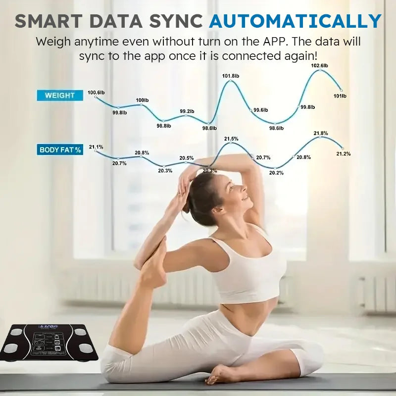 Wireless Digital Body Fat Scale with LED Display - Smart Weight Analyzer
