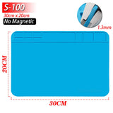 Soldering Station Mat Silicone Heat Resistant 932°F Anti-Static Magnetic Mat