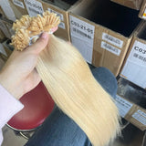 Human Hair Extensions U Tip Pre-bonded Keratin Dark Blonde 24" 12 Strands