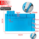 Soldering Station Mat Silicone Heat Resistant 932°F Anti-Static Magnetic Mat