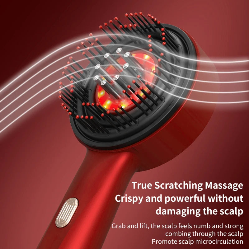 Electric Vibration Massage Comb with Red Light Therapy for Hair Growth