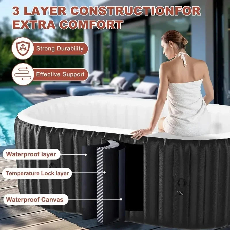 LILYPELLE Inflatable Hot Tub for 1-2 Persons, 75 Gallon Capacity