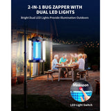 Minimoon Outdoor Mosquito Zapper with Dual LED Light, 15W Electric Trap