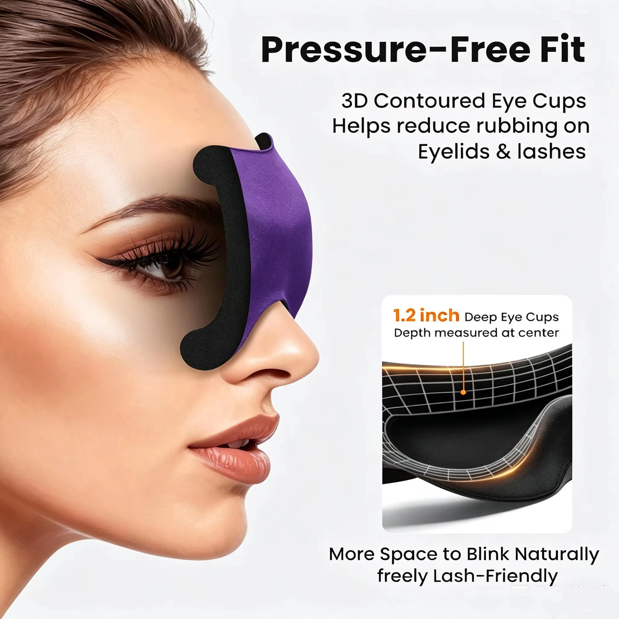3D Adjustable Sleep Mask for Men and Women, Light Blocking Eye Mask