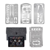 Outdoor Stainless Steel Survival Tool Card for Fishing & Camping