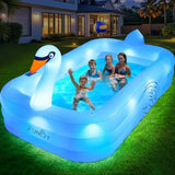 Inflatable Swan Pool for Adults with Lights, Large Blow Up Pool