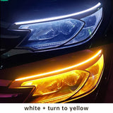 12V LED Guide Strip Headlight Bulbs - 2Pcs Sequential DRL Turn Signal Lights