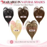 Human Hair Topper with Bangs, 10 Inch Clip-In Hairpiece, 5x9cm Base