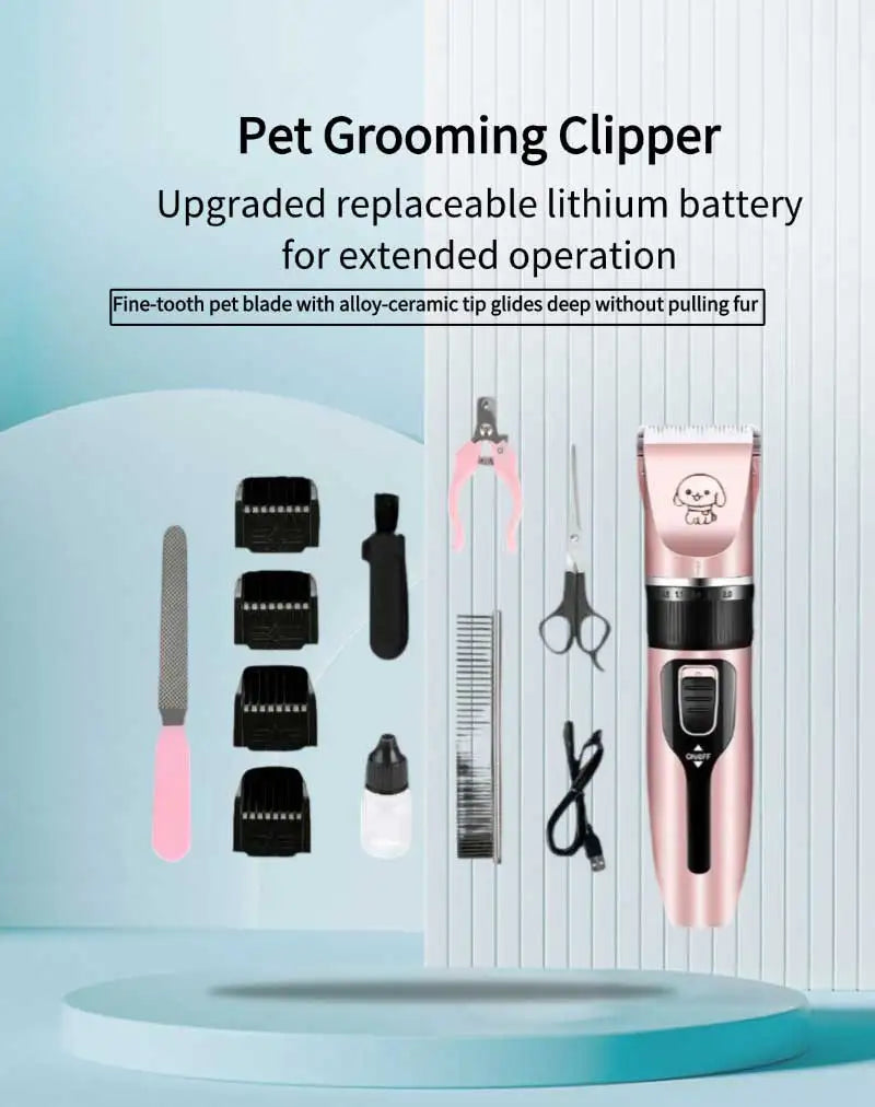 Veterinary Grooming Clipper Kit - Heavy-Duty Pet Hair Trimmer for Clinics