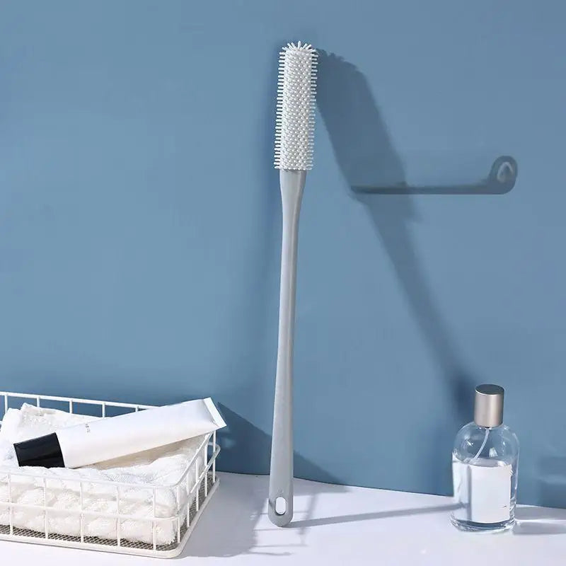 Silicone Shower Foot Brush with Long Handle - Toe Cleaning Scrubber