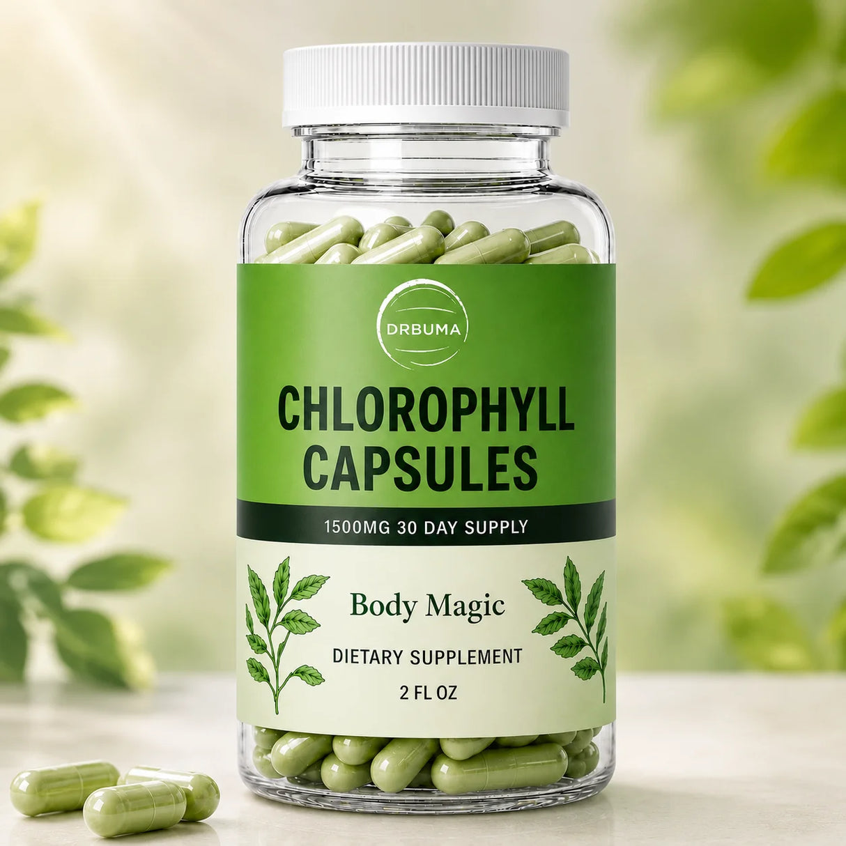Chlorophyll Capsules with Natural Plant Formula, 30 Count