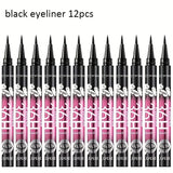 Black Liquid Eyeliner 12-Pack, Long-Lasting Waterproof Makeup Set