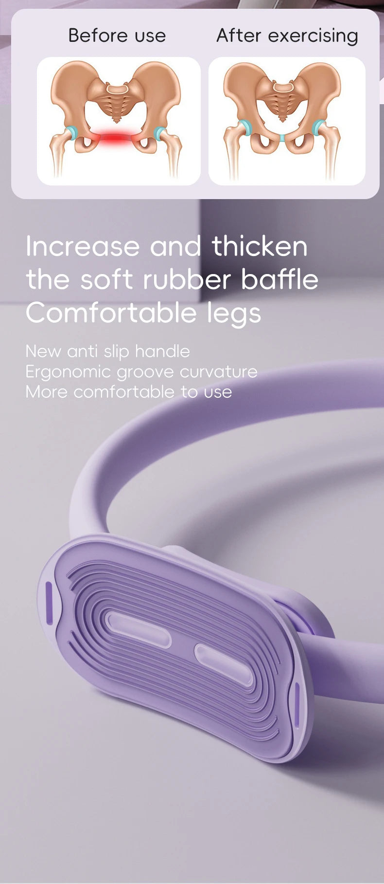 Pilates Ring Fitness Circle - Lightweight Foam Padded Handles, Toning