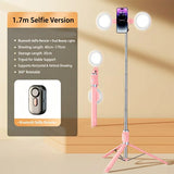 Selfie Stick Tripod 1.7m with Dual Fill Lights & Bluetooth Remote