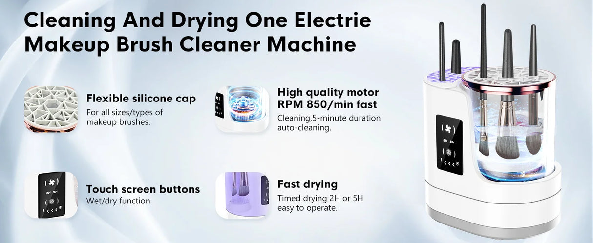 3-in-1 Electric Makeup Brush Cleaner & Dryer Tool for Beauty Accessories