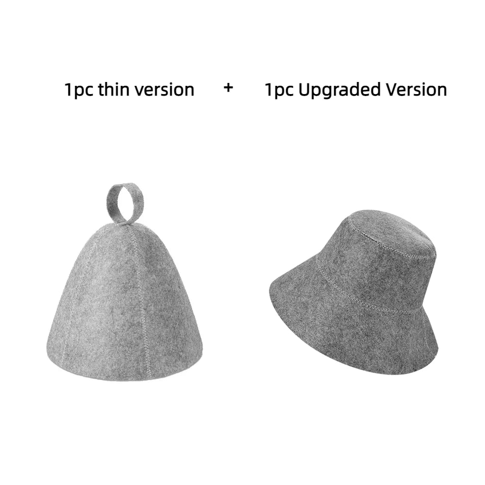 Sauna Cap for Men & Women | Felt Steam Room Hat | Home Sauna Accessory