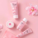 Sakura Skin Care Set with Cleanser, Serum, Eye Cream, Facial Cream - Travel Kit
