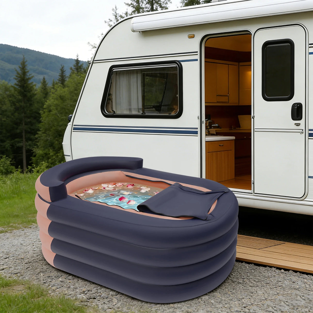 Inflatable Adult Bathtub with Electric Pump and Accessories for Home Use