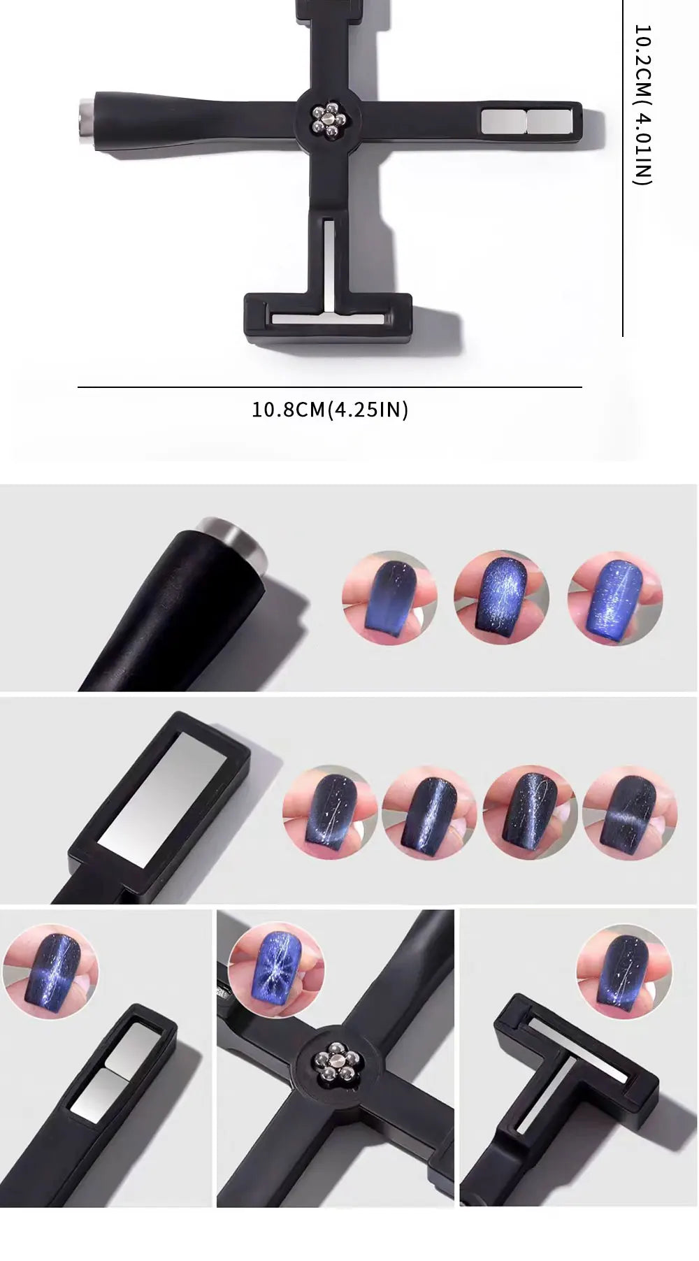 Nail Art Magnetic Stick Wand Pen Set for 3D Gel Painting - 4 Tools