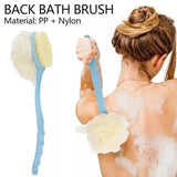 Two-Sided Silicone Shower Body Brush with Long Handle for Exfoliating