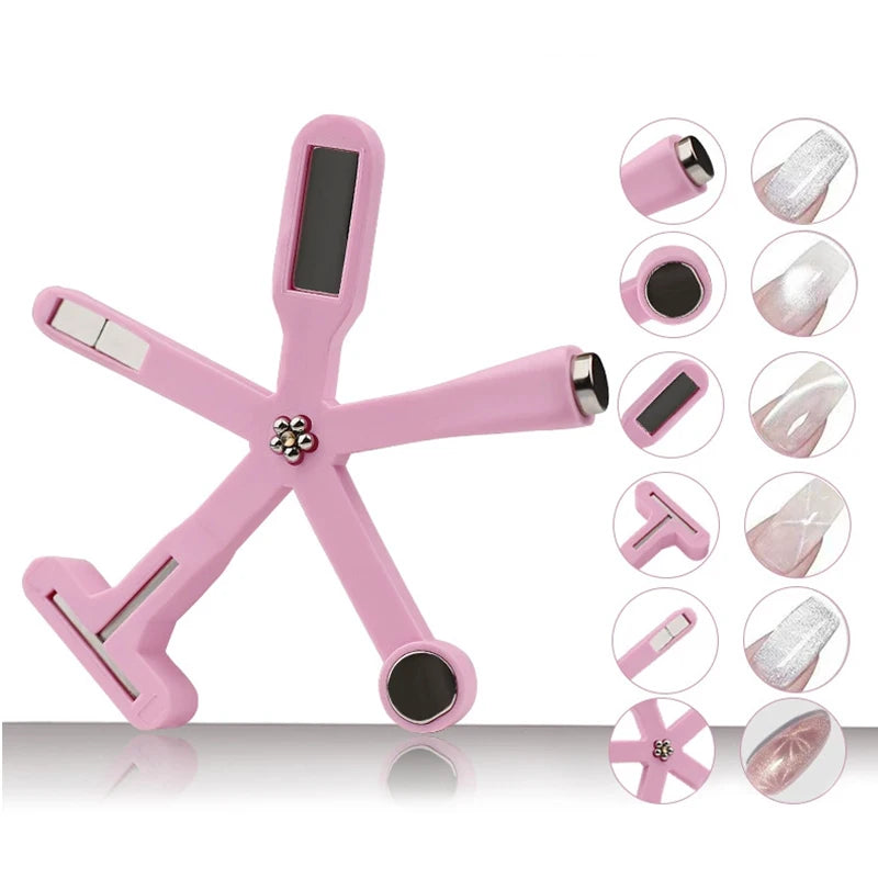Magnetic Nail Art Tool 6-in-1 for Glitter Effect Manicure Design