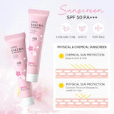 Sakura Skin Care Set with Cleanser, Serum, Eye Cream - Travel Kit for Women