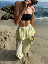 Women’s Sheer Bloomers Skirted Pants Wide Leg Culottes - Mid Rise Flare