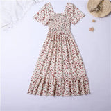 Chiffon Midi Dress for Women | Floral Print | Short Sleeve | Casual Wear