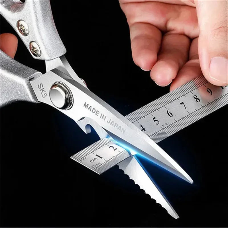 Multifunctional Stainless Steel Kitchen Scissors for Meat & Fish Cutting