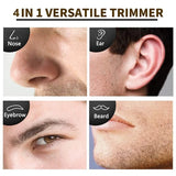 Rechargeable 4-in-1 Nose Trimmer Beard & Ear Hair Removal for Men