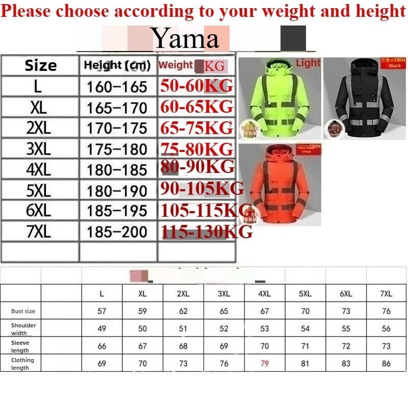 Men's Workwear Jacket Waterproof Windproof Reflective Outdoor Construction