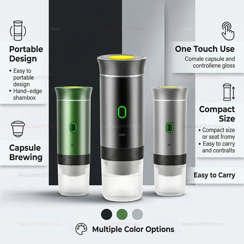 Portable Espresso Coffee Maker 3-in-1 for Car & Home Travel Use