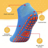 Unisex Silicone Non-Slip Grip Trampoline Socks - 1/4 Pairs for Yoga & Pilates
