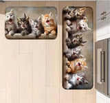 Cat Kitchen Rug Runner Mat Soft Comfortable 1/2pcs for Home Decor