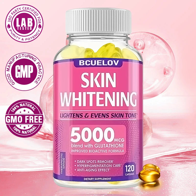 L-Glutathione 5000mcg Capsules for Dark Spot Brightening & Anti-Aging