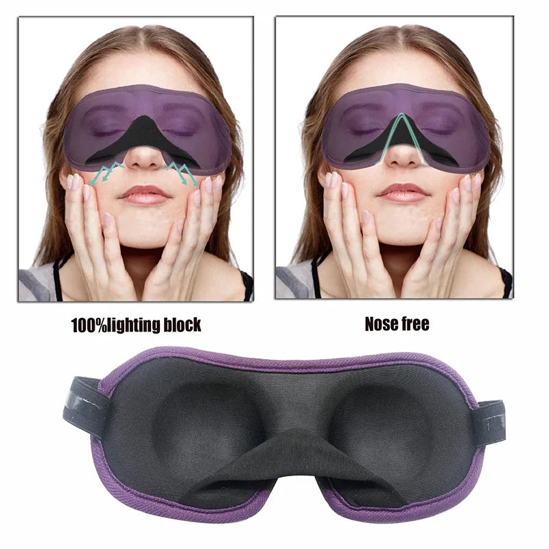 3D Sleep Mask Eye Shade Cover Portable Blindfold for Travel - 1 Piece