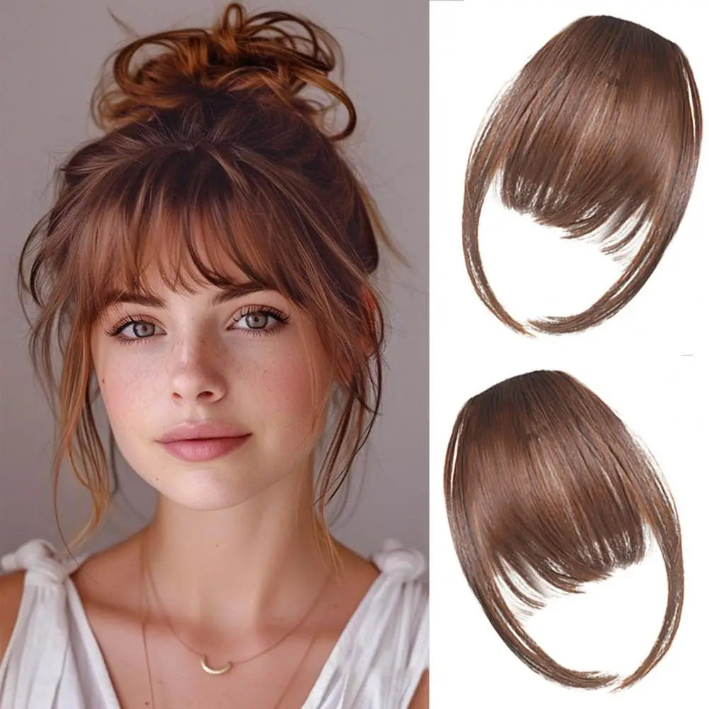Women Clip-in Bangs Natural Wispy Hair Extensions Fringe Wig Hairpieces
