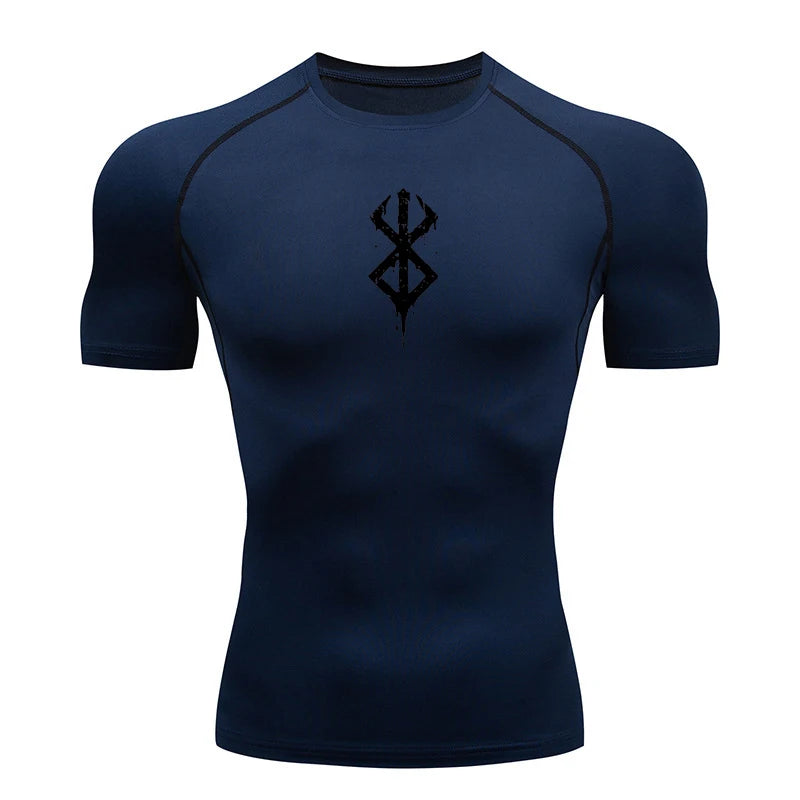 Men's Quick Dry Compression Shirt Short Sleeve Gym Workout T-Shirt