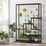 Tribesigns 5-Tier Tall Indoor Plant Stand with 10 Hanging Hooks, 70.9 Inches