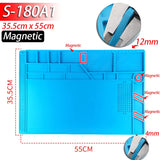 Soldering Station Mat Silicone Heat Resistant 932°F Anti-Static Magnetic Mat