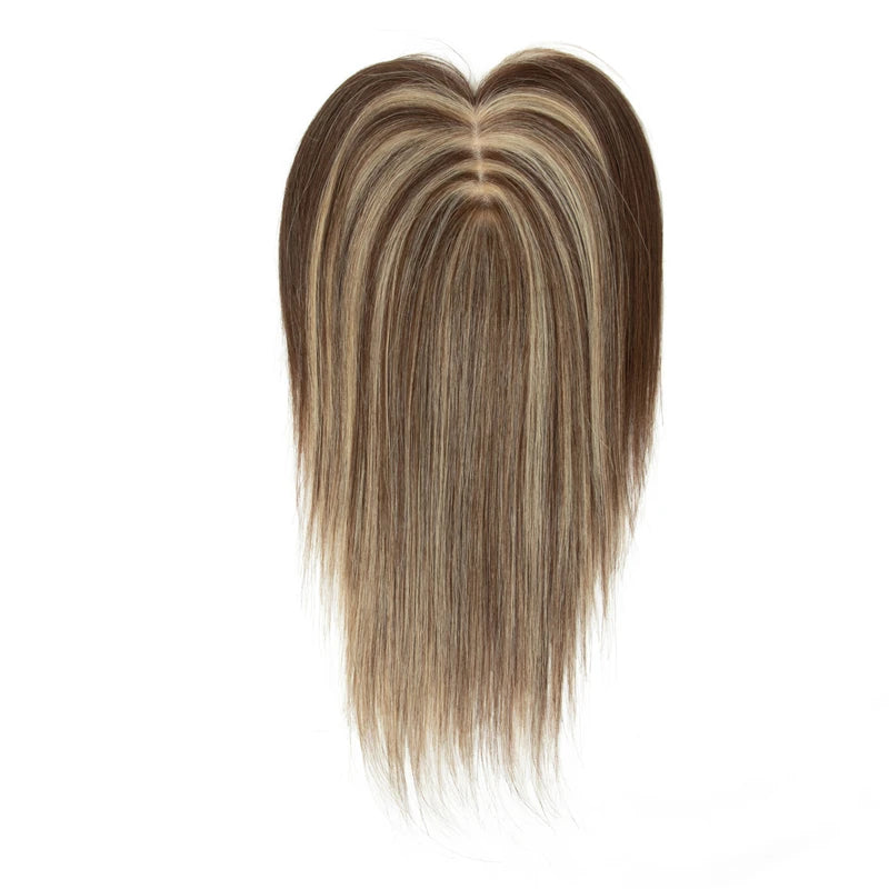 Natural Human Hair Toppers for Women, Silk Base, 5x9cm, Daily Use